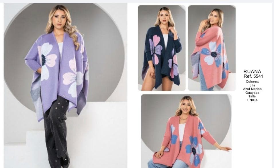 Ruanas para dama estampada