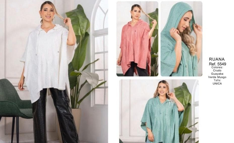 Ruanas para dama con capota